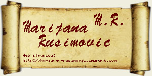 Marijana Rusimović vizit kartica